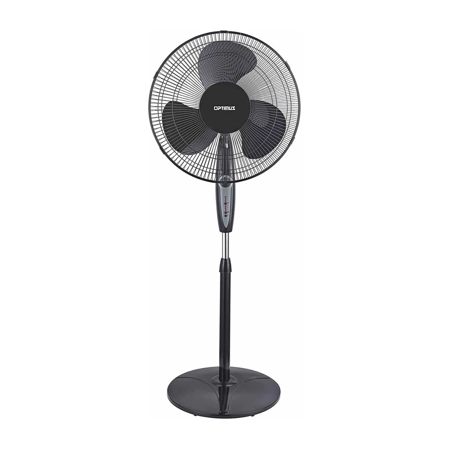 OPTIMUS F-1872 18″ Oscillating Stand Fan With Remote Control, Black