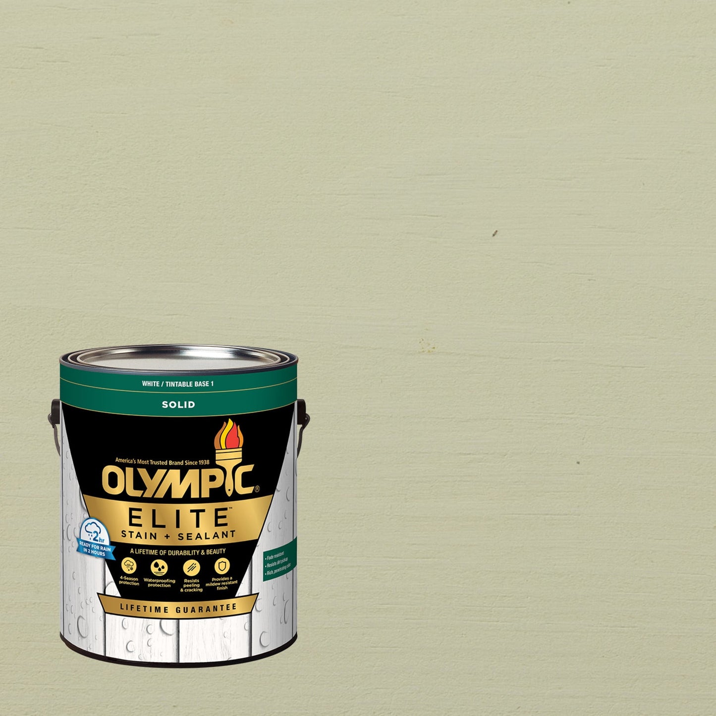 Olympic Elite 1 Gallon SC-1023 Cumulus Solid Advanced Exterior Stain and Sealer in One