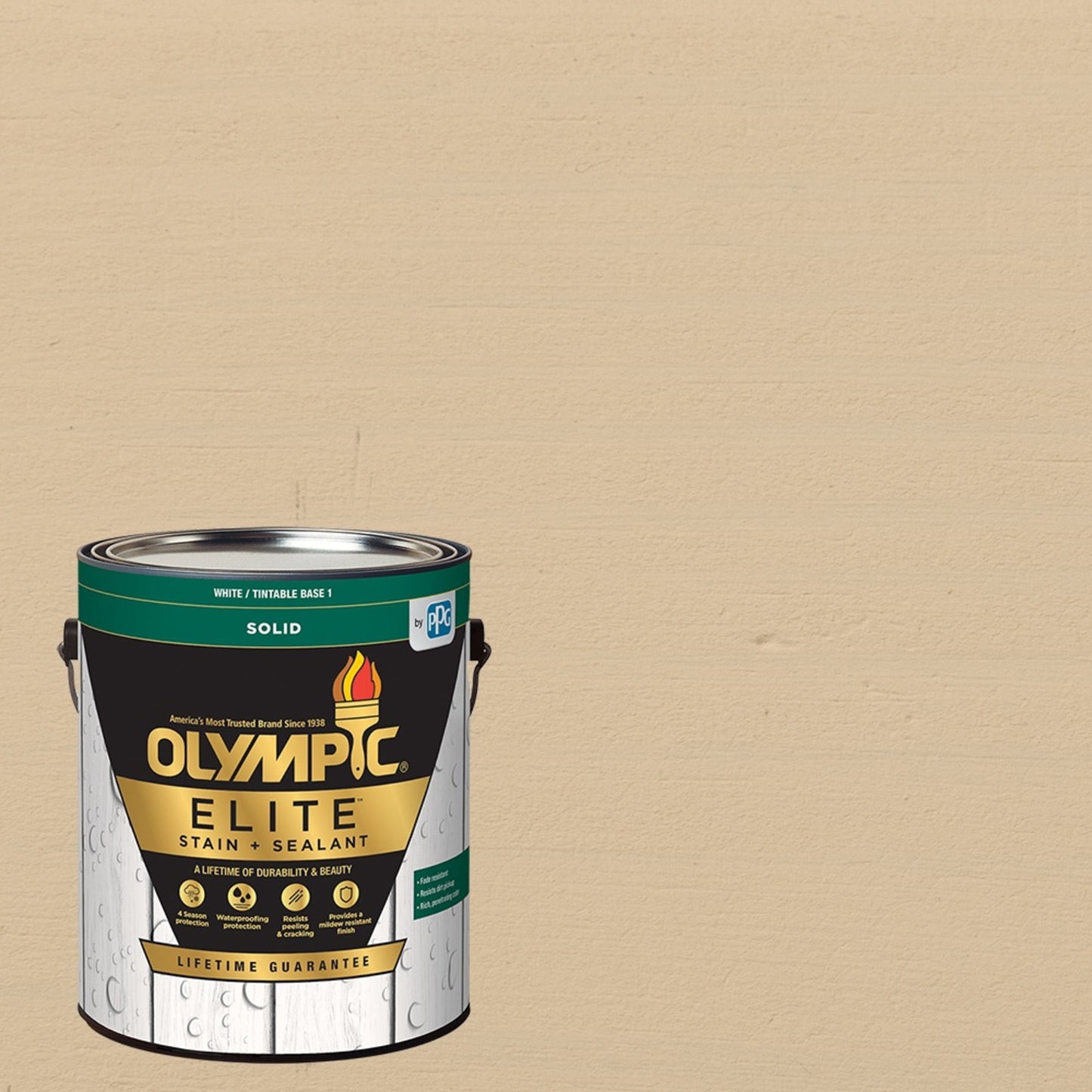 Olympic Elite 1 Gallon SC-1062 Pink Sand Solid Advanced Exterior Stain and Sealer in One