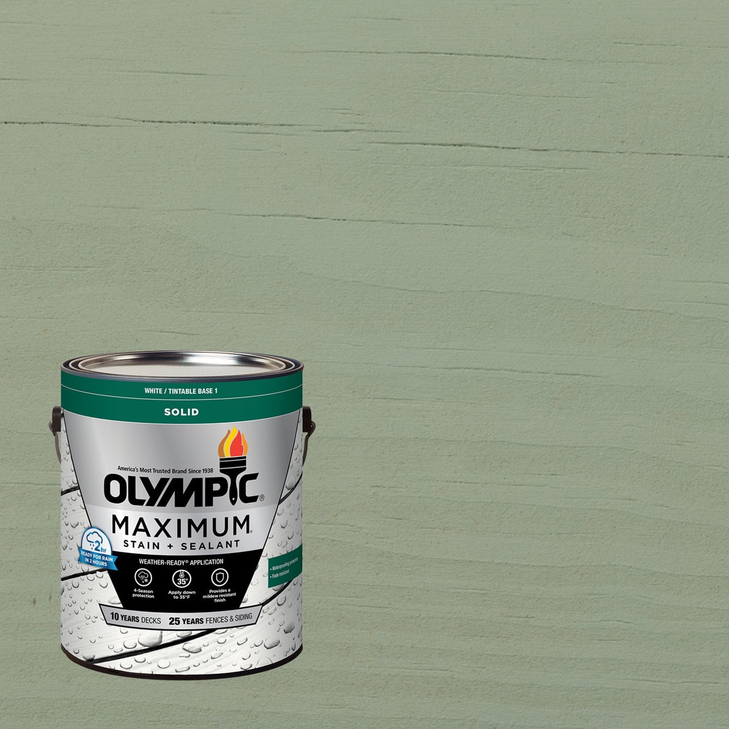 Olympic Maximum 1 Gallon SC-1065 Powder Mill Solid Color Exterior Stain and Sealer in One