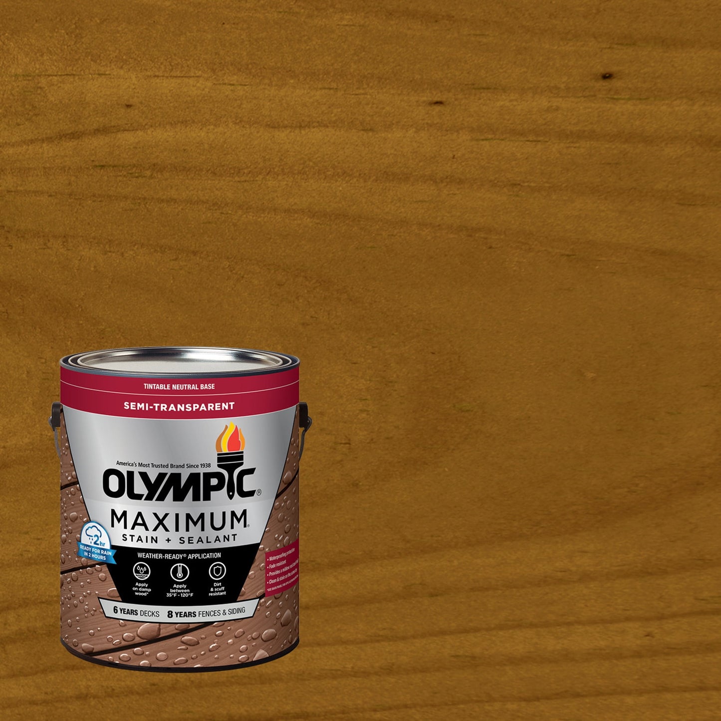 Olympic Maximum 1 Gallon ST-2024 Sierra Semi-Transparent Exterior Stain and Sealer in One Low VOC