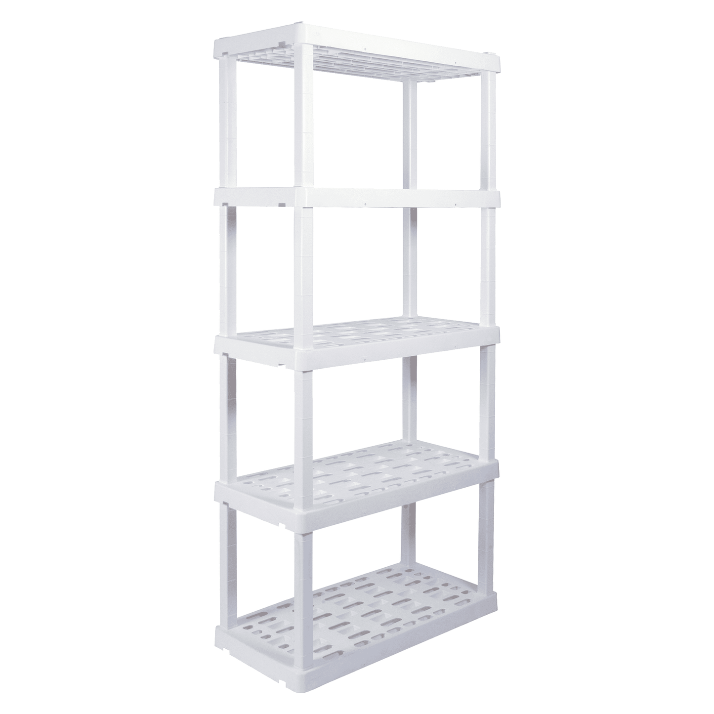 Oskar Large 5-Tier Interlocking Shelving Unit, W36 x D18 x H74" Multipurpose Organizer, White