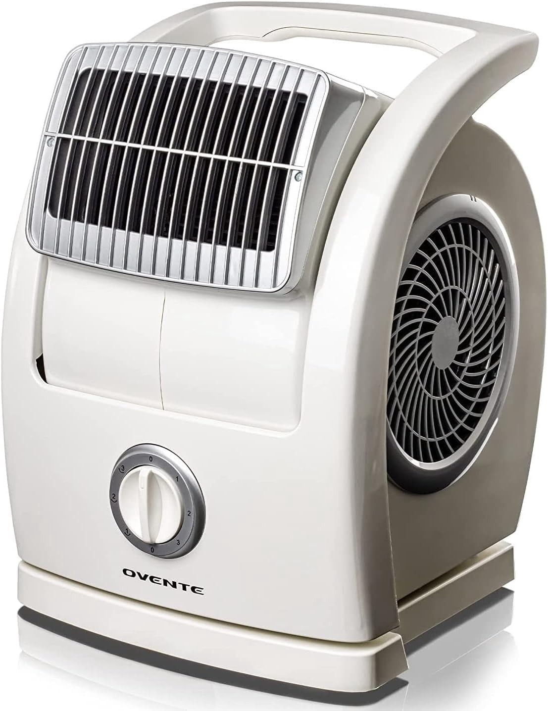 OVENTE Electric Blower Floor Fan 15" with 3-Speed Control, 90° Oscillating and 45° Manual Pivoting Head, Low-Noise Technology and Easy to Clean Air Filter Ideal for Home, Bedroom, Office, White BF74W