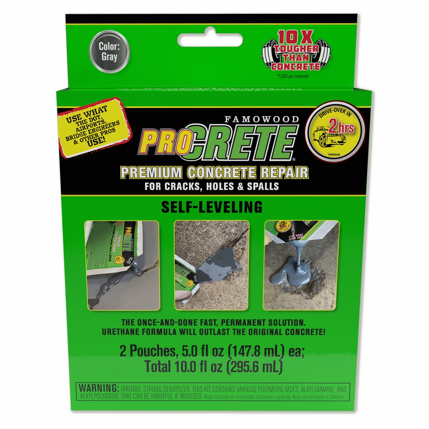 PROCRETE CONCRETE RPR SELF-LEVEL GRY 5.0 FL OZ 2PC