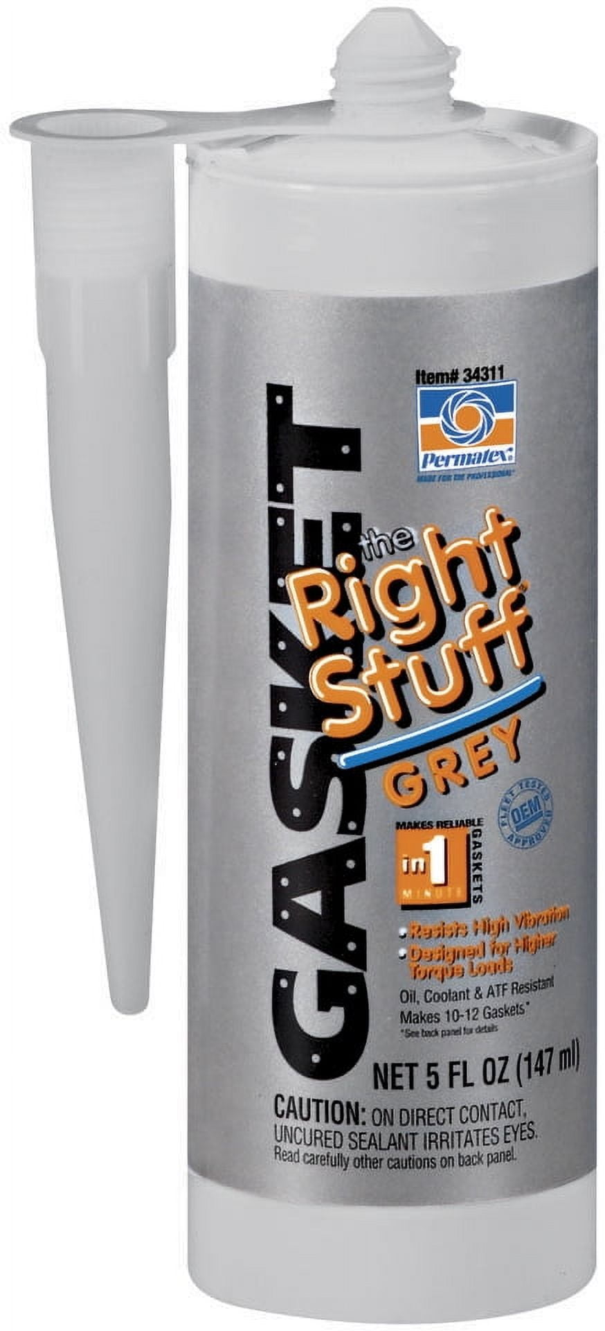 Permatex® The Right Stuff® 34311 One Minute Gasket™ Grey Sealant 5 fl. oz. Cartridge