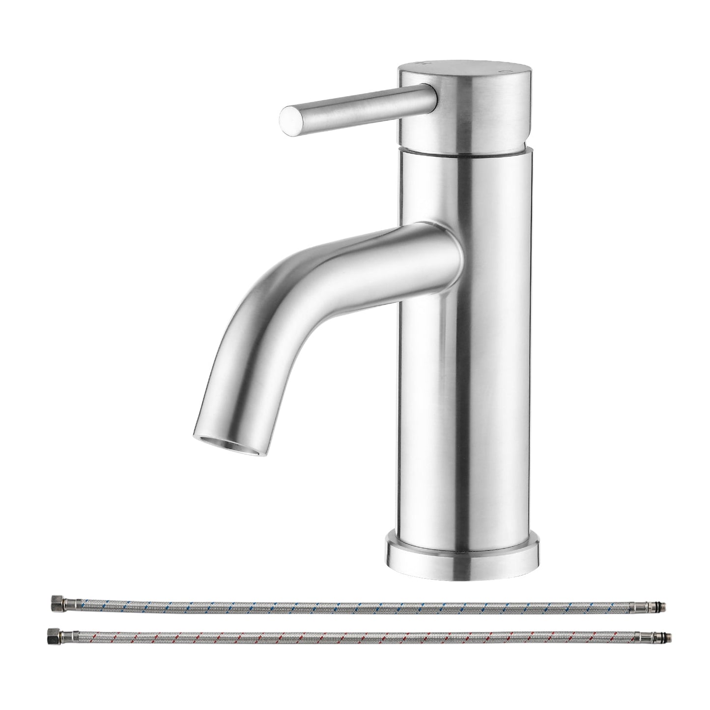 Premium Modern Bathroom Faucet,Single-hole vanity mount design,Streamlined contemporary styling,Ideal for modern bathroom vanities and sinks,Easy installation,Brushed Nickel