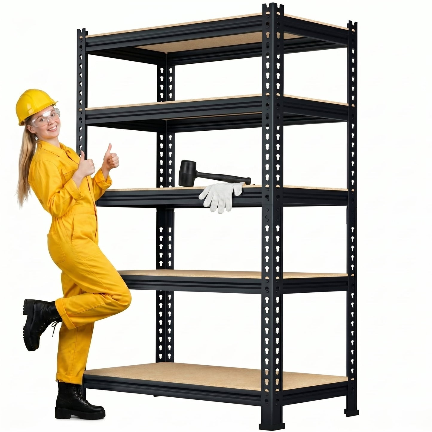 Prilinex Storage Shelves Metal 5 Tier Garage Shelving Heavy Duty 28"W x 12"D x 59"H Adjustable Shelving Unit for Garage Utility Rack Shelf for Basement Pantry Closet