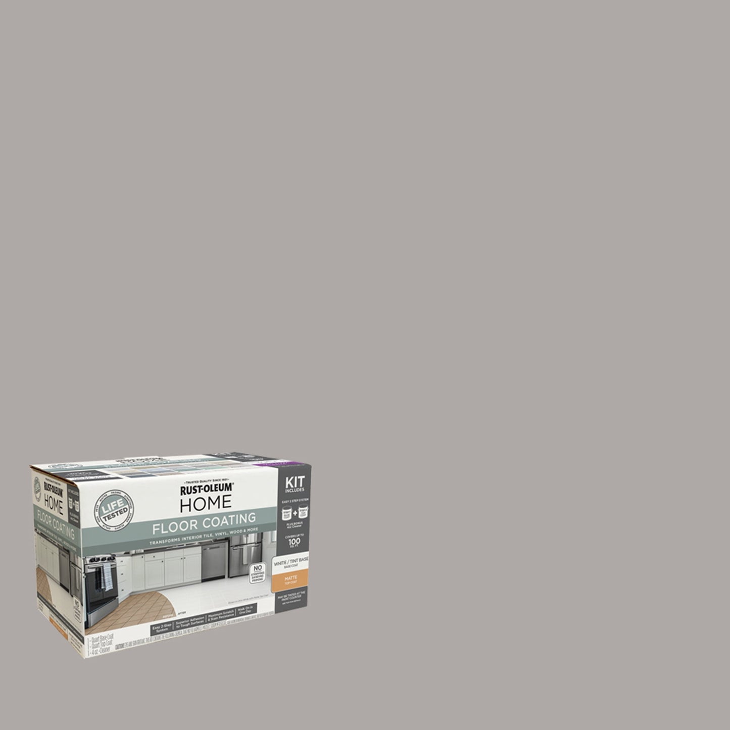 Rust-Oleum Home Matte Gray Owl Interior Floor Coating Kit-363683T, Quart