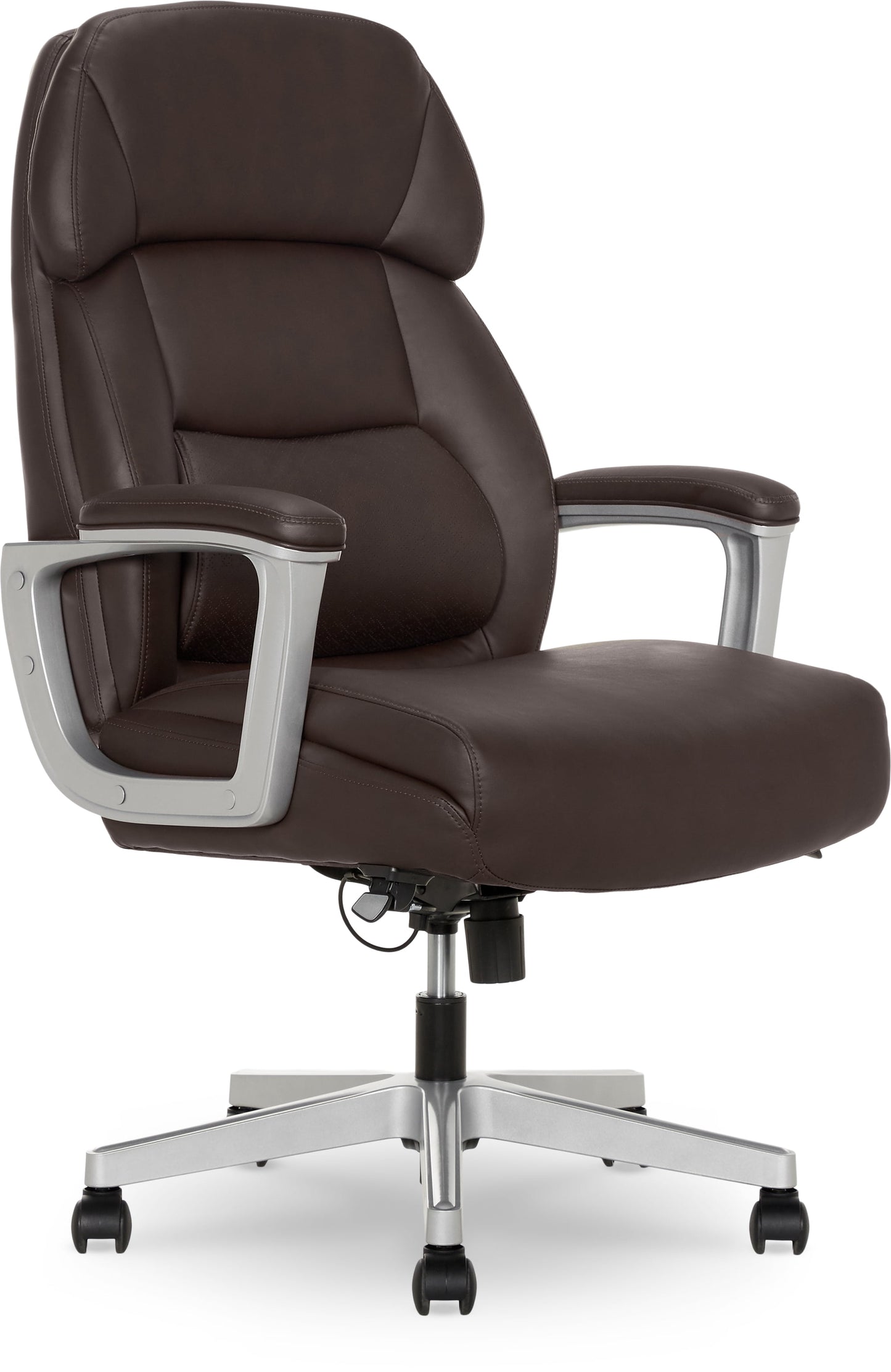 Shaquille O'Neal Rion Ergonomic Heavy-Duty Office Chair, PureSoft Upholstery, High-Back Desk Chair with 400 lb Capacity, Brown