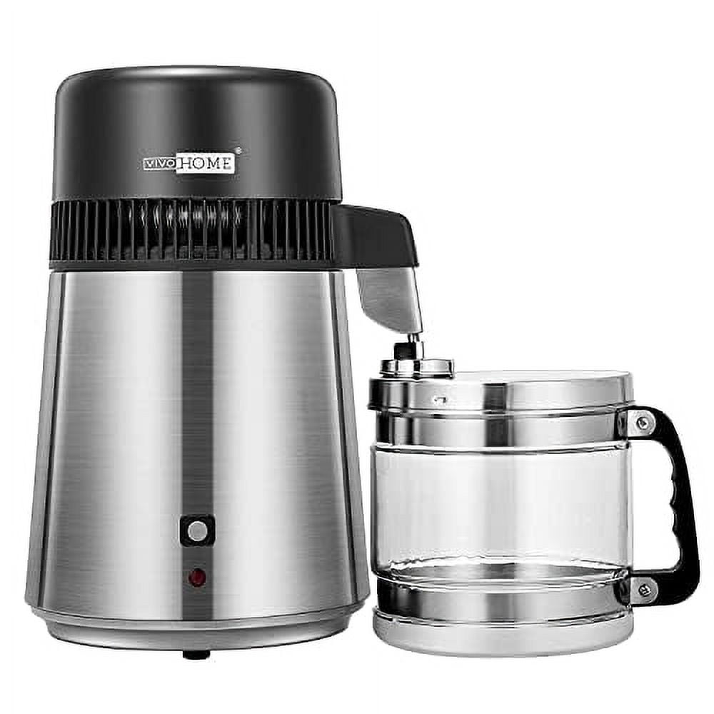 SPECSTAR Water Distiller Countertop 1.1 Gallon/4L 304 Stainless Steel Distilled Water Machine with Smart Switch Purifier Filter for Home Office