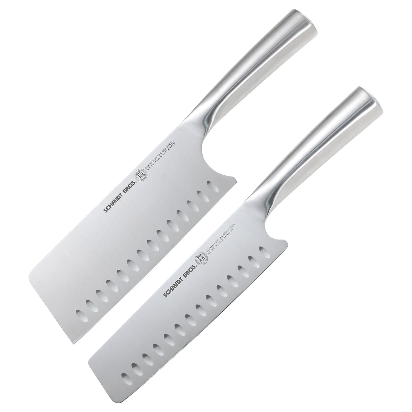 Schmidt Brothers® Cutlery Cleaver & Nakiri 2 Piece Set with German Stainless-Steel Blades