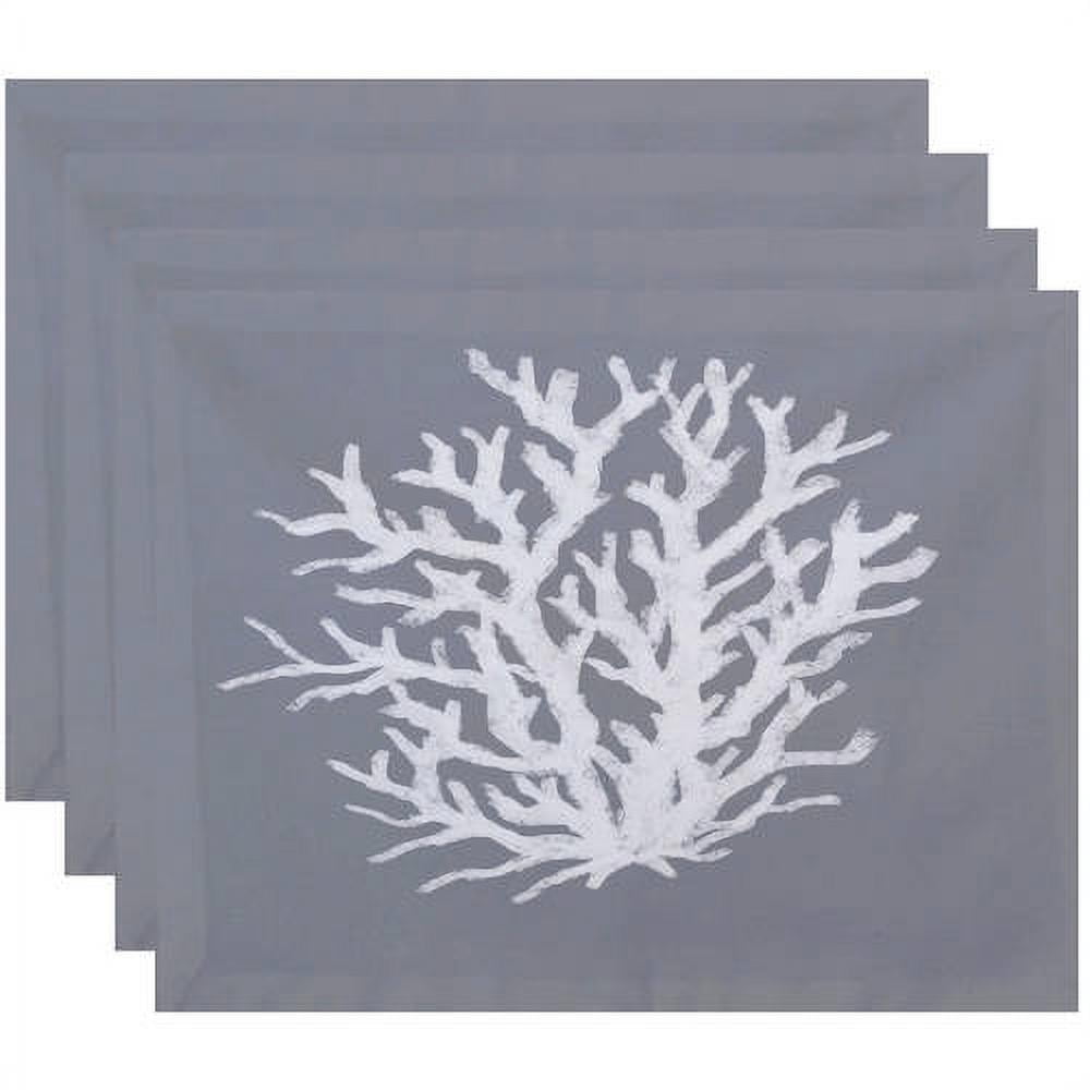 Simply Daisy 18" x 14" Coral Reef Geometric Print Placemats, Set of 4