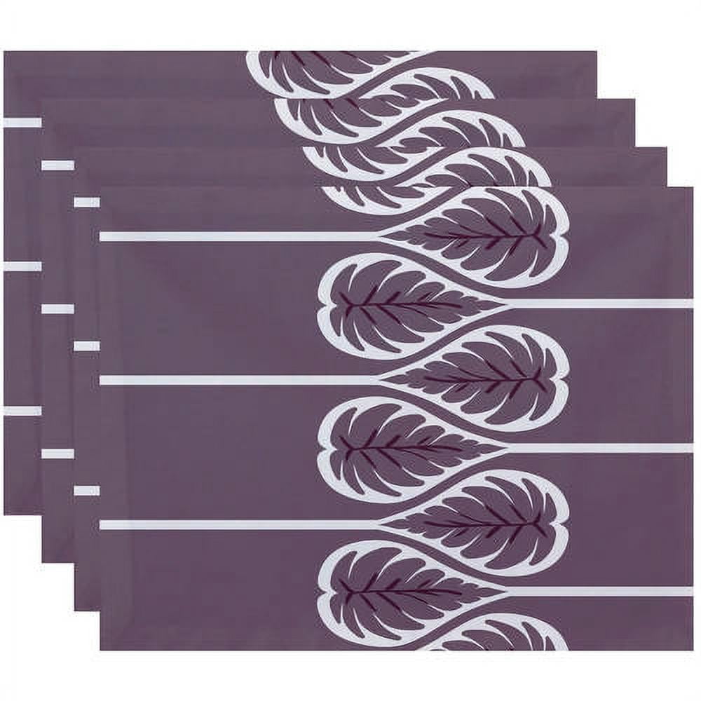 Simply Daisy 18" x 14" Fern 1 Floral Print Placemats, Set of 4
