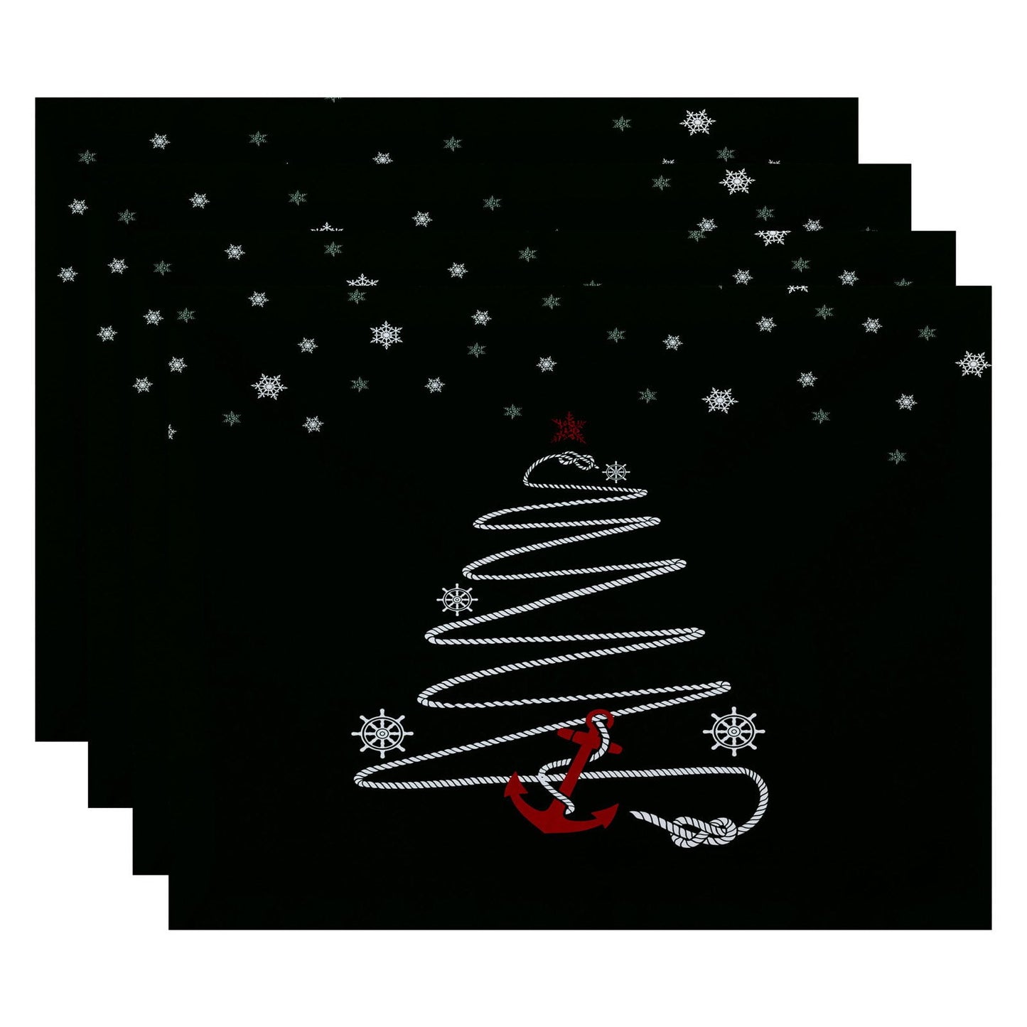 Simply Daisy 18" x 14" Holiday Anchor Geometric Print Placemat