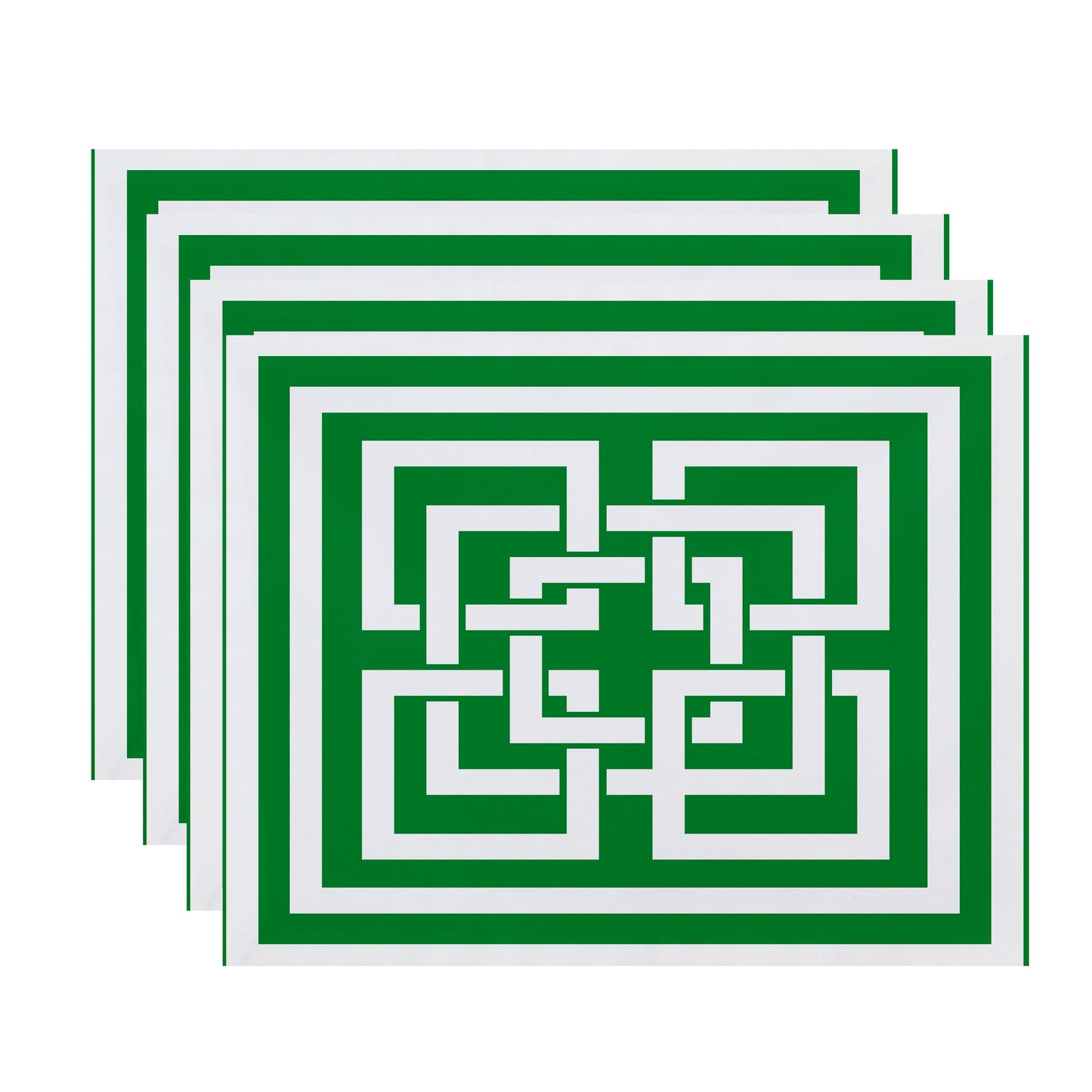Simply Daisy, 18 x 14 Inch, Greek New Key, Geometric Print Placemat (Set of 4), Green
