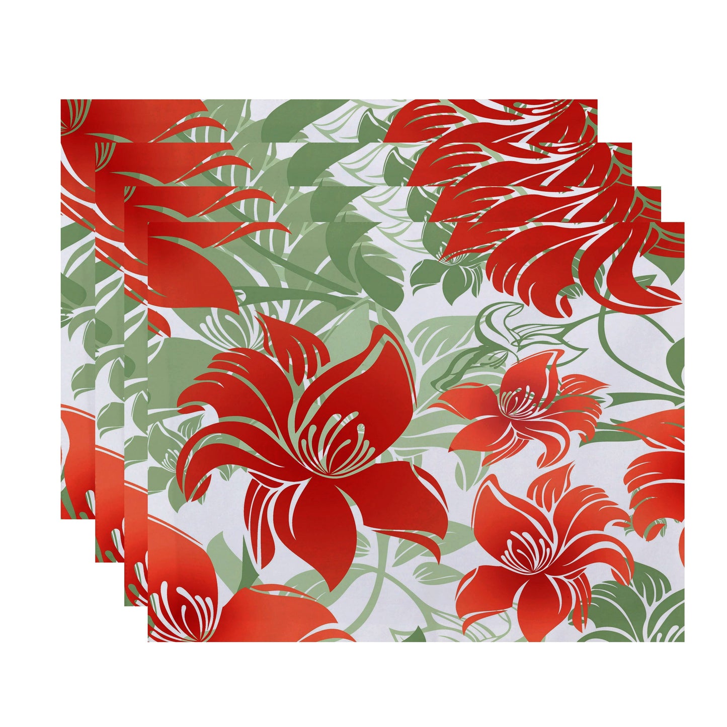 Simply Daisy 18" x 14" Tree Mallow Floral Print Placemat (Set of 4)