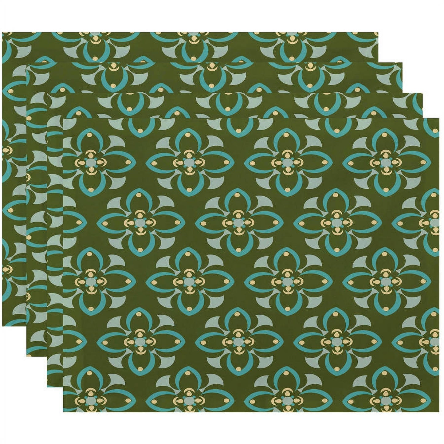 Simply Daisy 18" x 14" Trumpet Flower Geometric Print Placemat