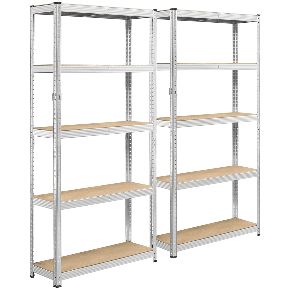 Smile Mart 2PCS 5 Tiers Adjustable Storage Shelf Units for Garage, 35.5″ L*12″ W*71″ H, Black