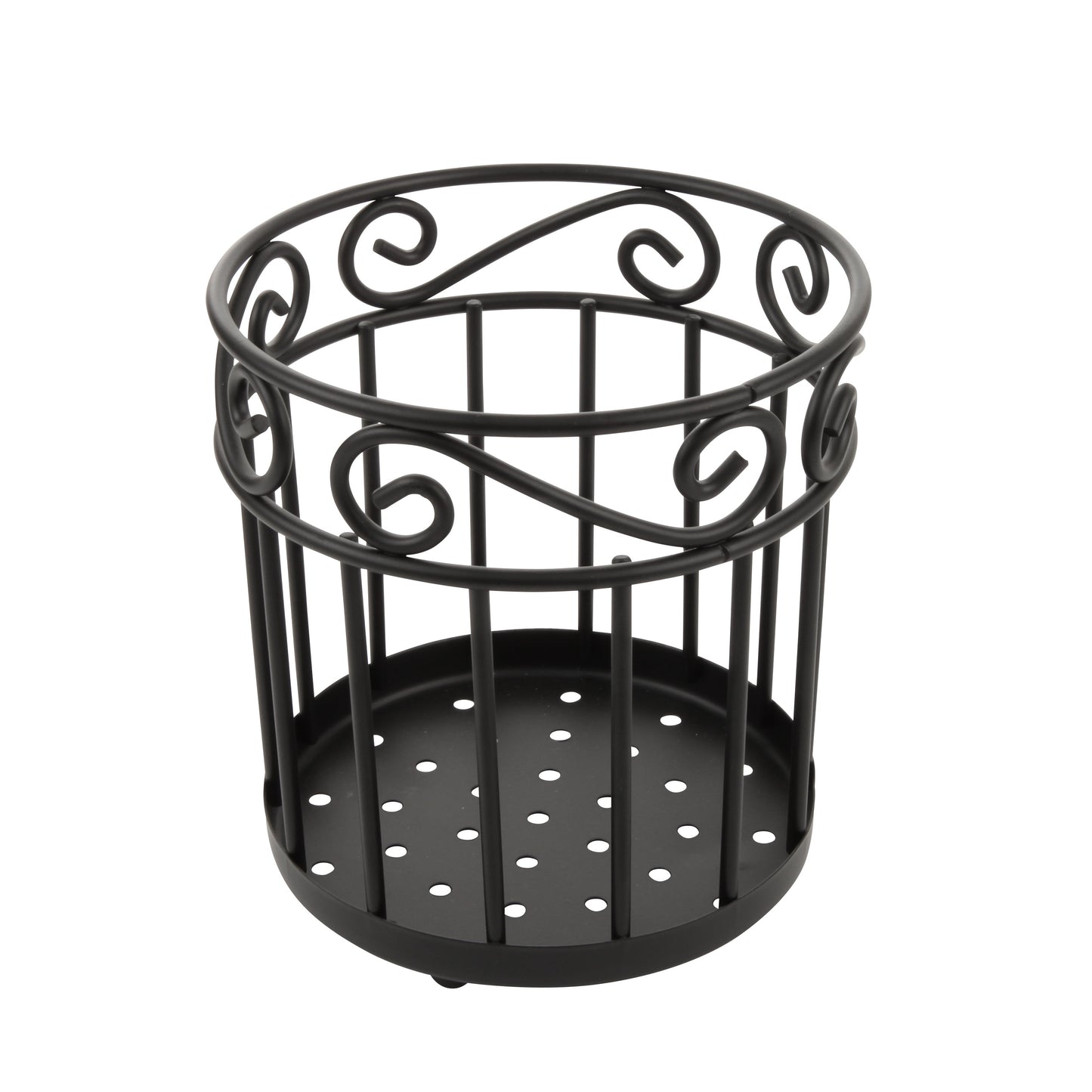 Spectrum Diversified Scroll Grande Utensil Holder & Kitchen Countertop Organizer, Cooking Utensil Crock for Kitchen Organization & Storage, Cutlery & Flatware Caddy