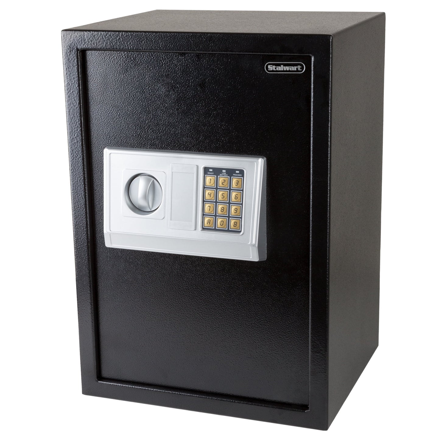 Stalwart Caja Fuerte Digital de Acero con Teclado y Llave de Anulación Manual, Negra