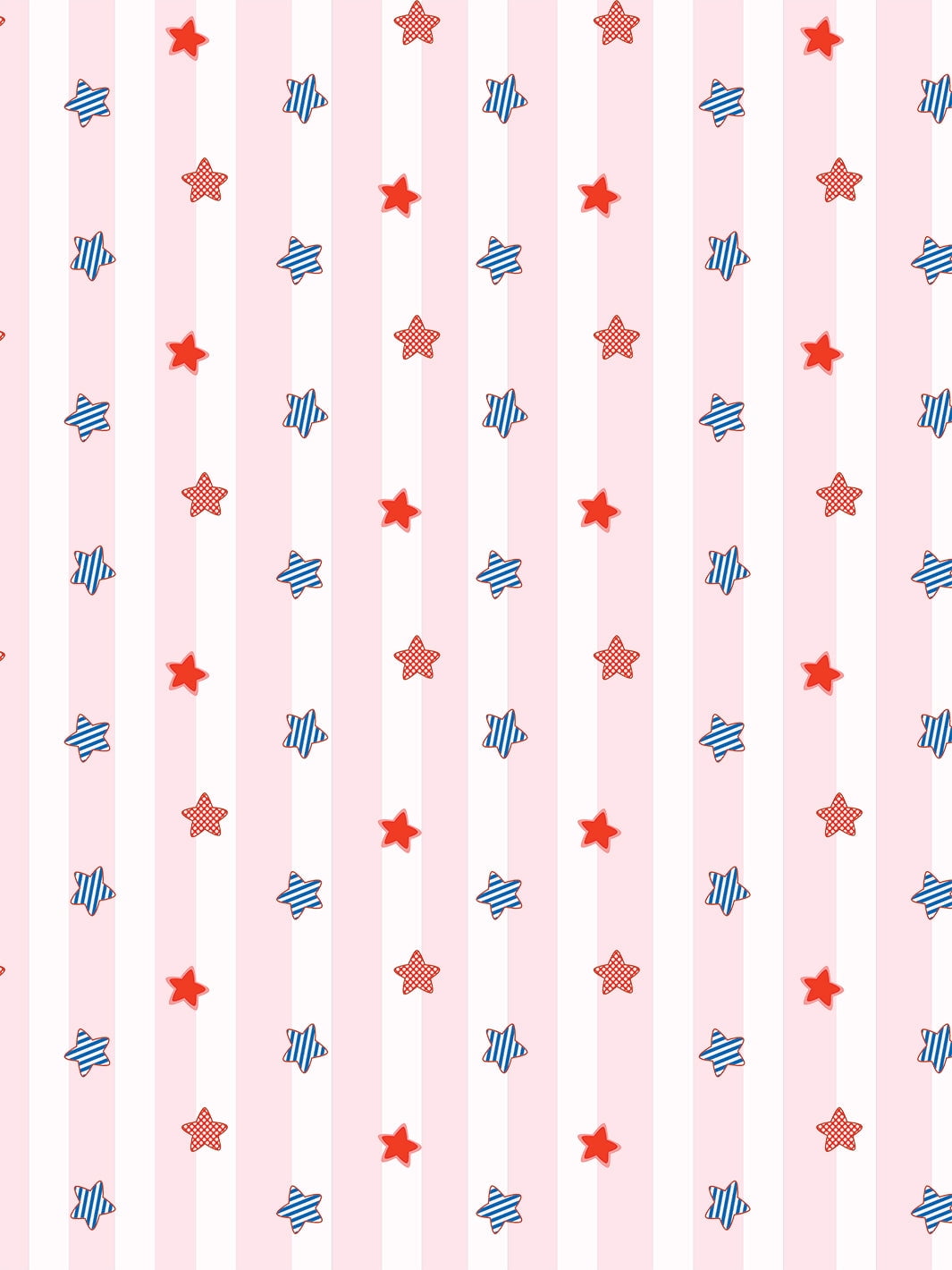 Stars and Stripes Removable Vinyl Wallpaper By Fisher-Price - Pink