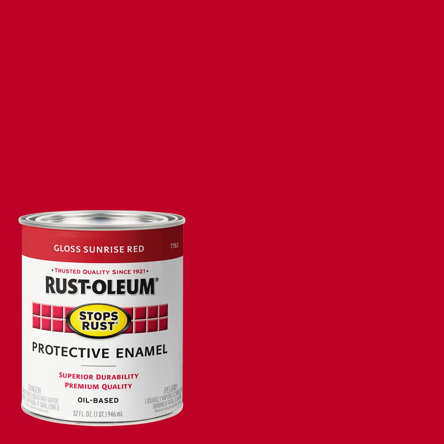 2 Pack, Sunrise Red, Rust-Oleum Stops Rust Gloss Protective Enamel- 7762502, Quart