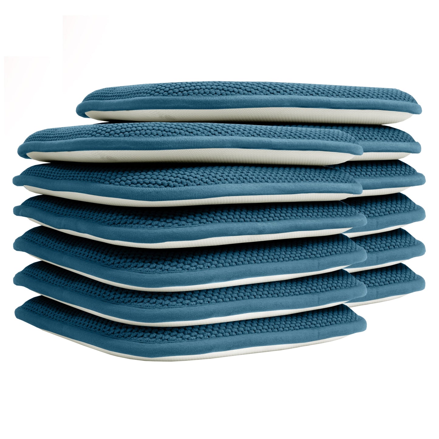 Sweet Home Collection Memory Foam Honeycomb Non-Slip Back 16" x 16" Chair Pad - Peacock, 12 Pack
