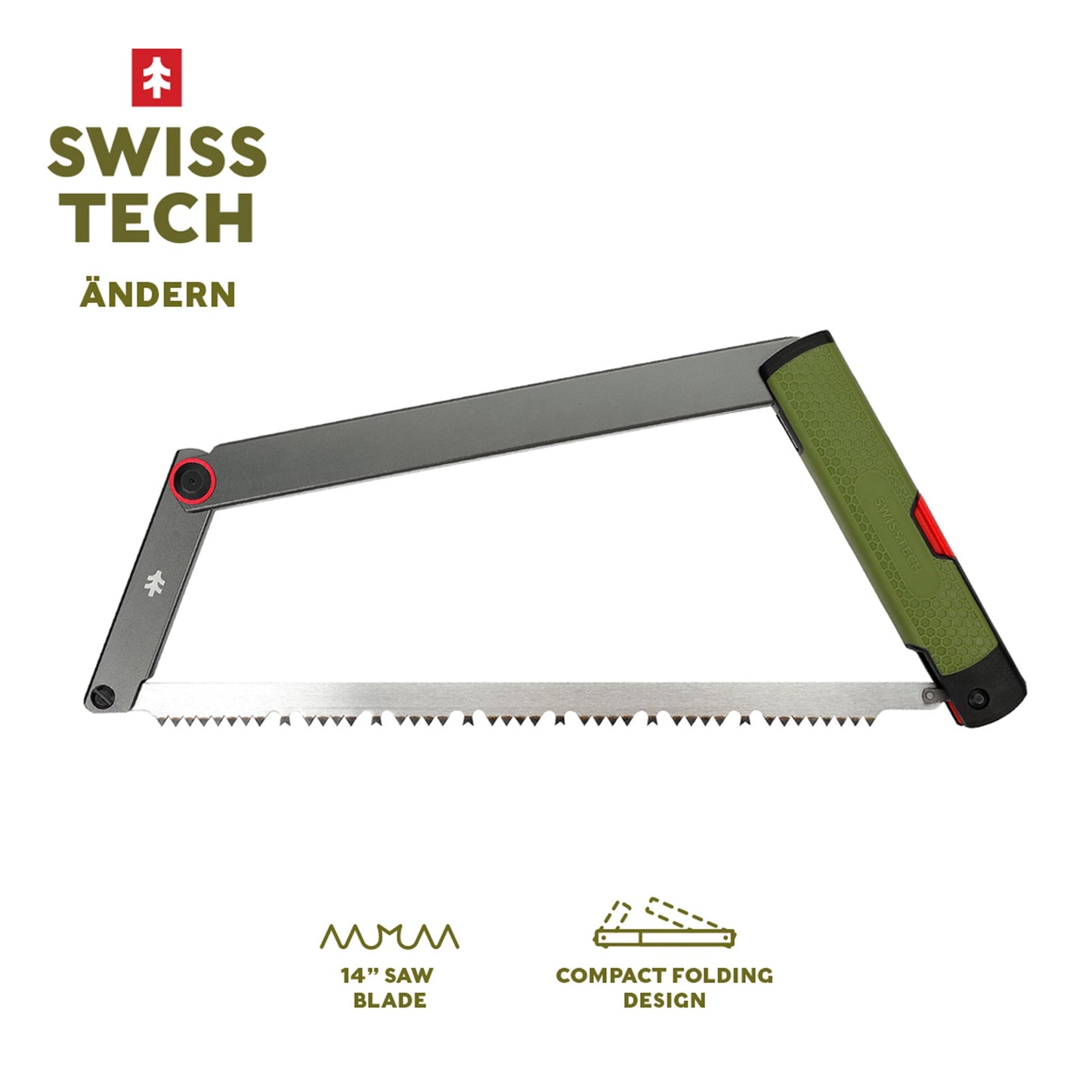 Swiss Tech Sierra de Lazo Plegable, Ligera y Empacable para Acampar, Senderismo y Supervivencia
