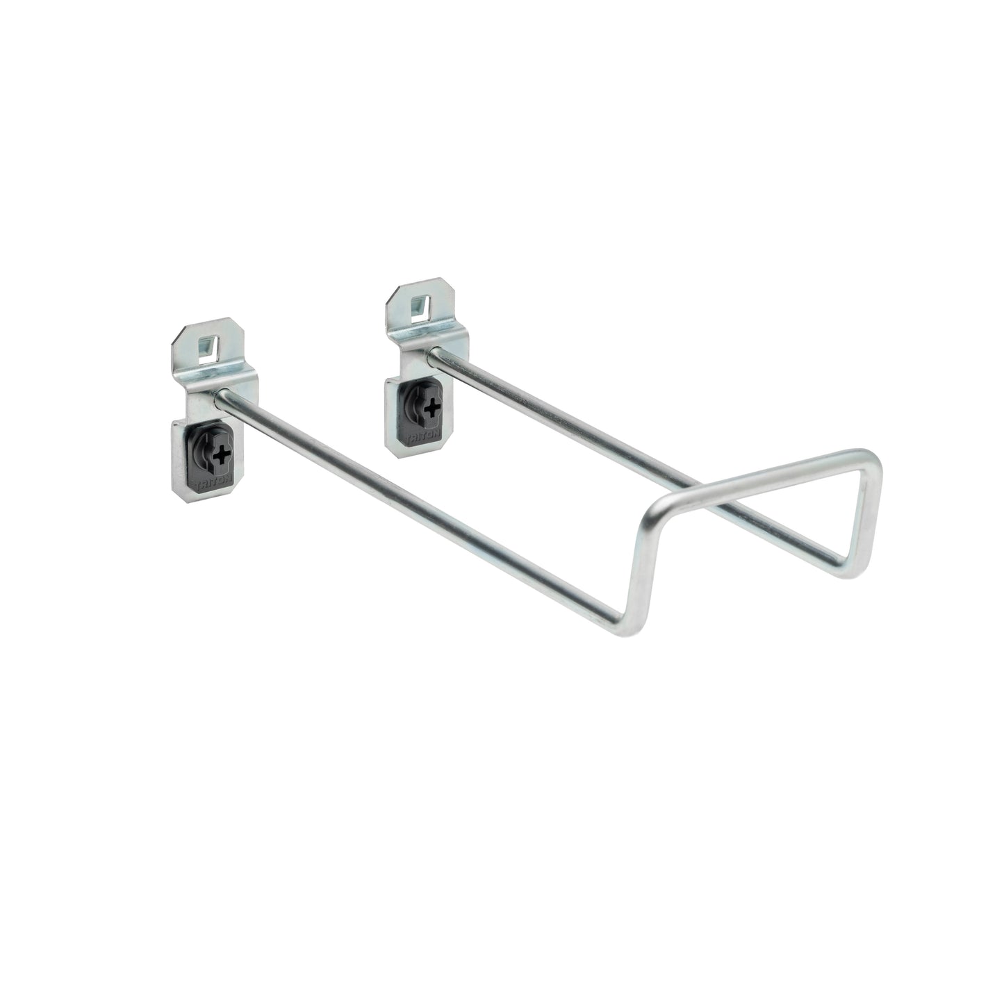 Triton Products® LocHook 8" 30-Degree Bend 2-3/4"ID Zinc Plated Steel Double Closed End Loop Pegboard Hook for LocBoard, 5pk