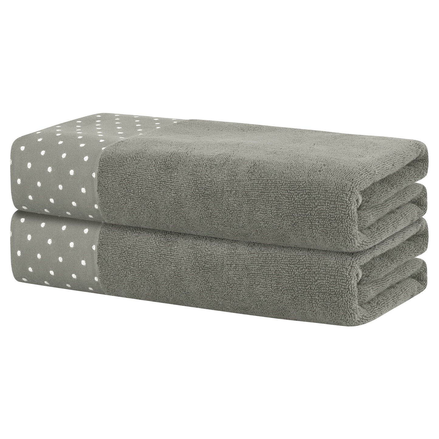 Unique Bargains 100% Cotton 2 Pack Solid Bath Towels Quick Dry and Absorbent Brown