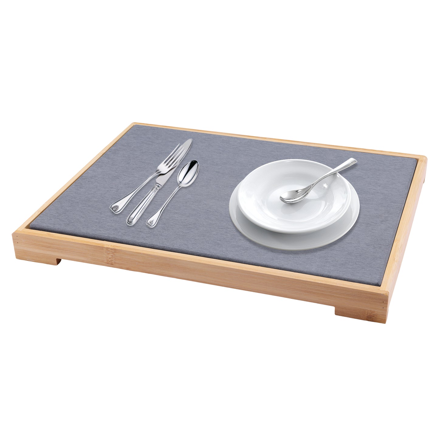 Unique Bargains Diatomaceous Stone Dish Drying Mat with Dish Drying Rack Dark Gray