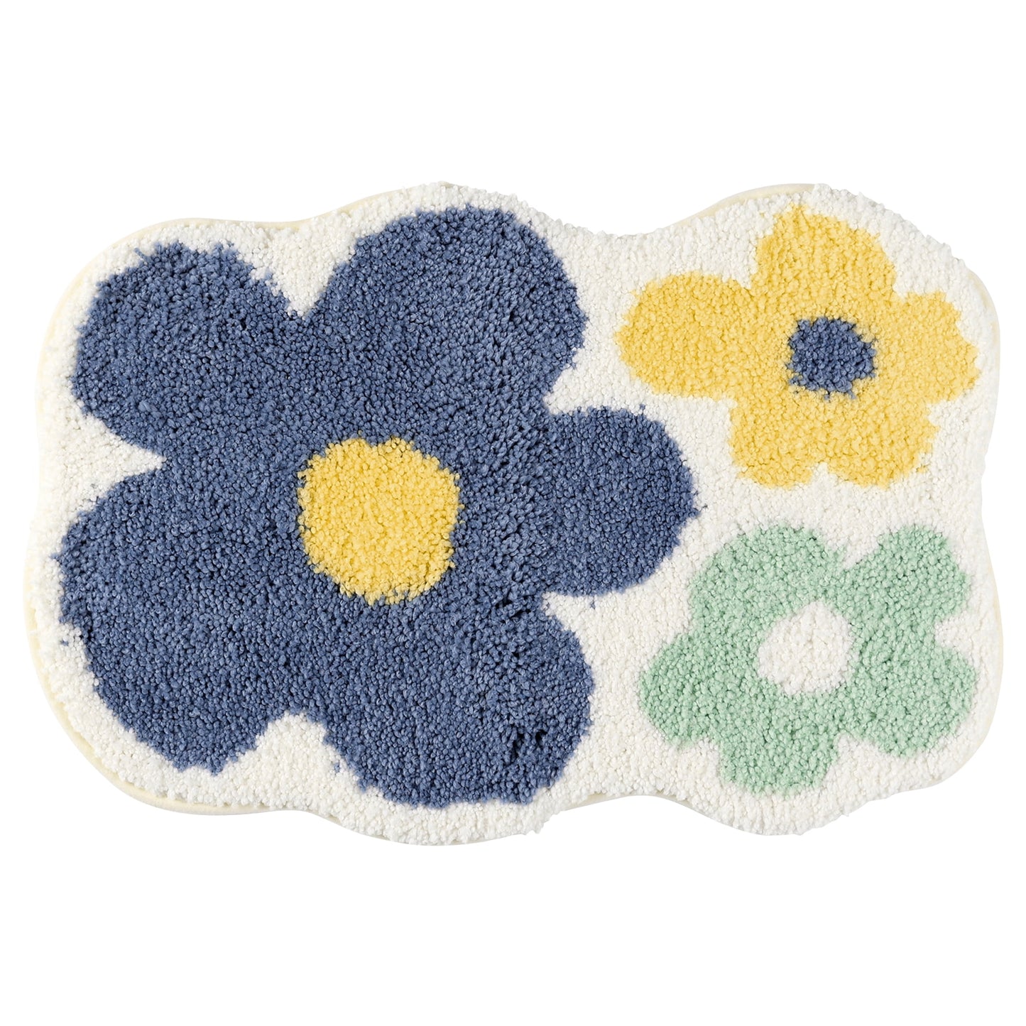 Unique Bargains Soft Plush Non-Slip Printing Mat Quick Dry for Bathroom Floor Flower 16"x24"