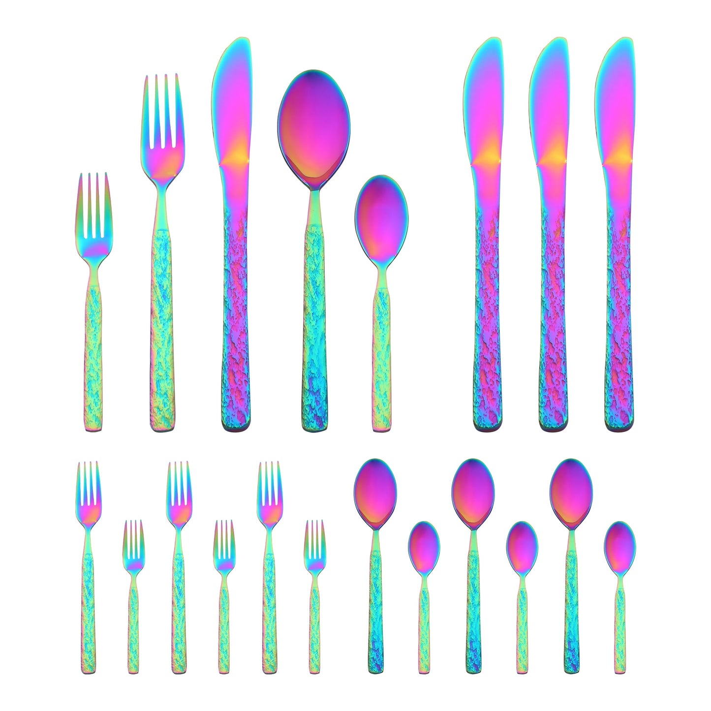 Unique Bargains Stainless Steel Flatware Set for Multiple Use Colorful 20pcs