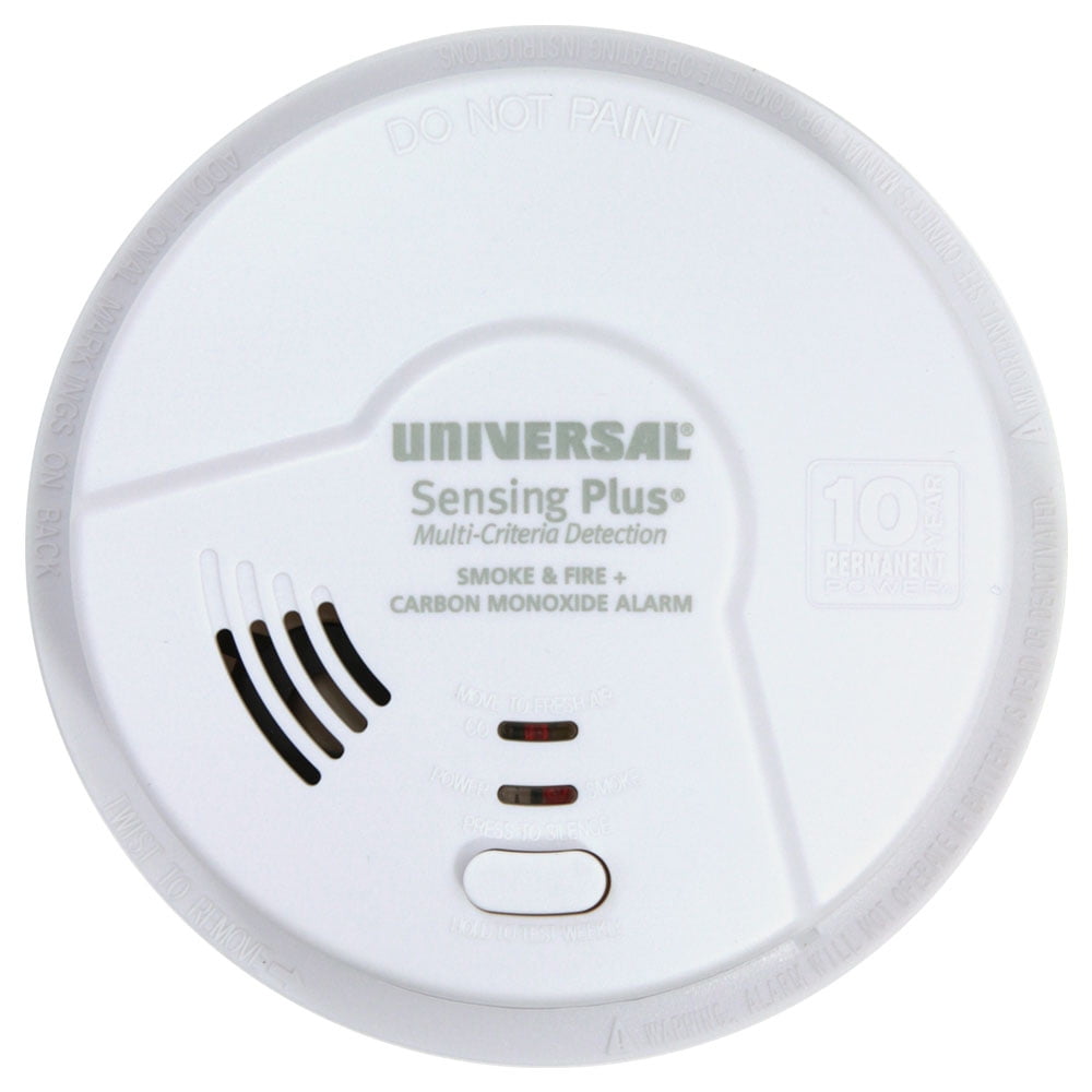 (4 pack) Universal Security Instruments, Sensing Plus, Combo Smoke, Fire & Carbon Monoxide Alarm, Multi-Criteria Detection, with 10-Year Battery, 4 Pack