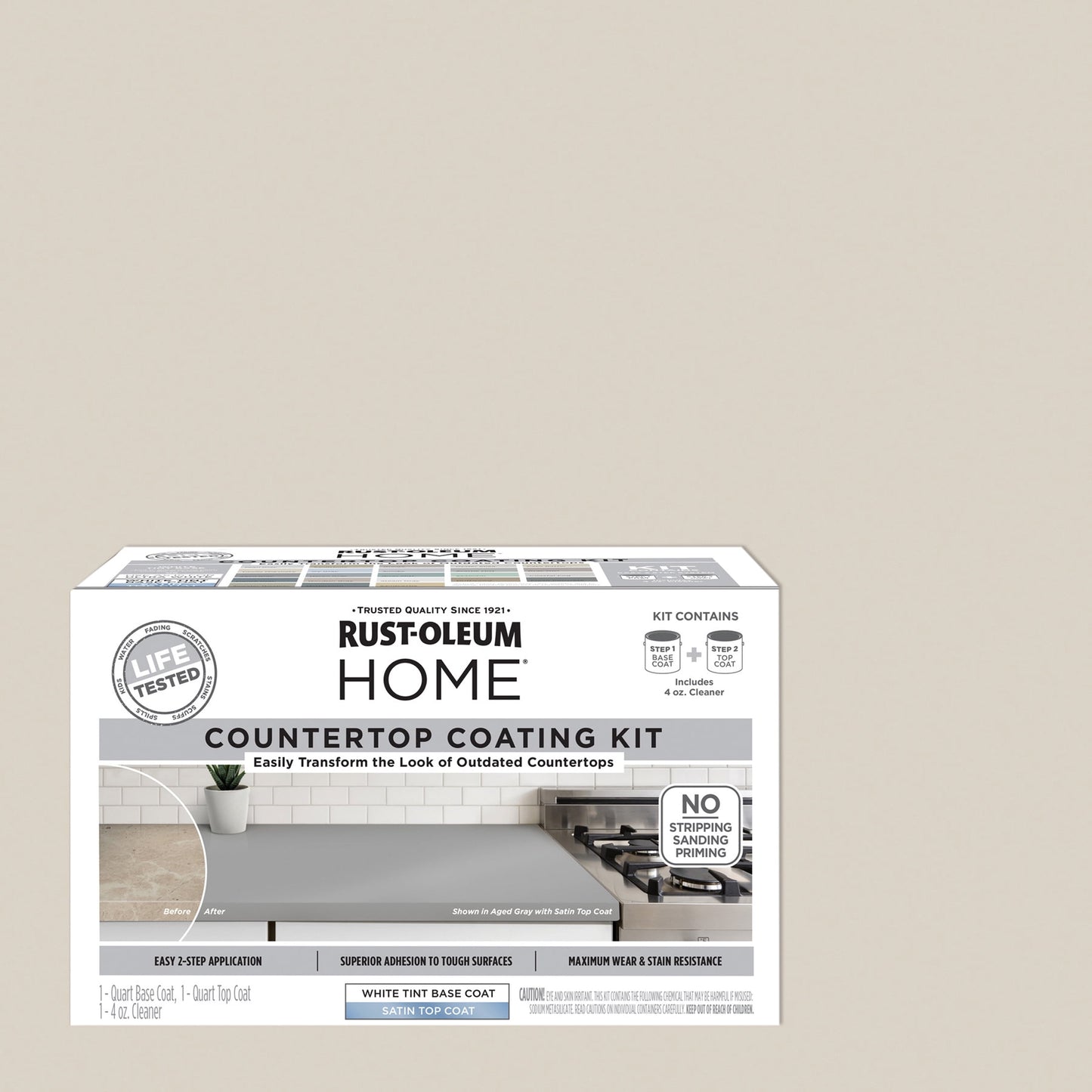 Vanilla Milkshake, Rust-Oleum HOME Countertop Satin Coating Kit-38496223T, Quart