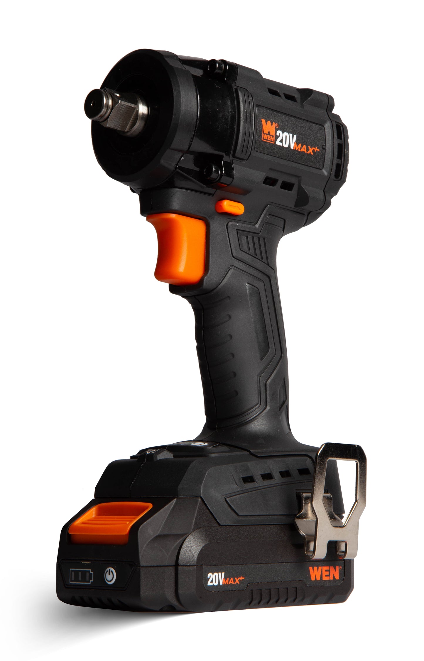 WEN 20V Max Brushless Cordless Compact 1/2-Inch Impact Wrench with SmartStop, 2.0 Ah Lithium-Ion Battery and Charger (20108)