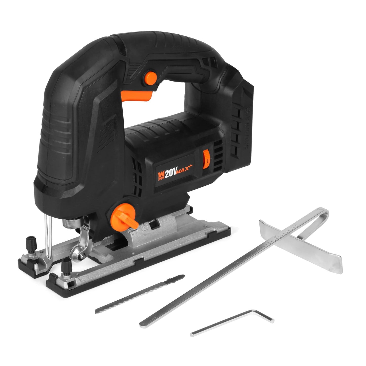 WEN 20V Max Cordless Brushless Auto-Speed Jigsaw (Tool Only – Battery Not Included)