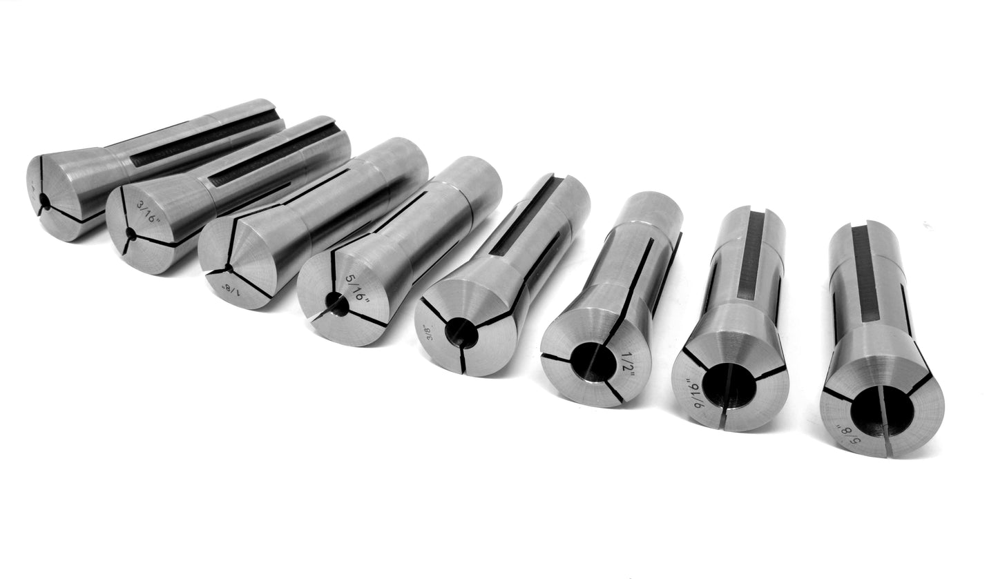 WEN 8-Piece Imperial Steel Collet Set for R8 Metal Milling Machines