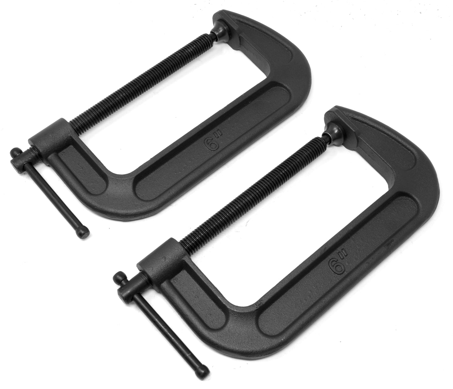 WEN Heavy-Duty Cast Iron C-Clamps with 6-Inch Jaw Opening and 2.75-Inch Throat, 2 Pack