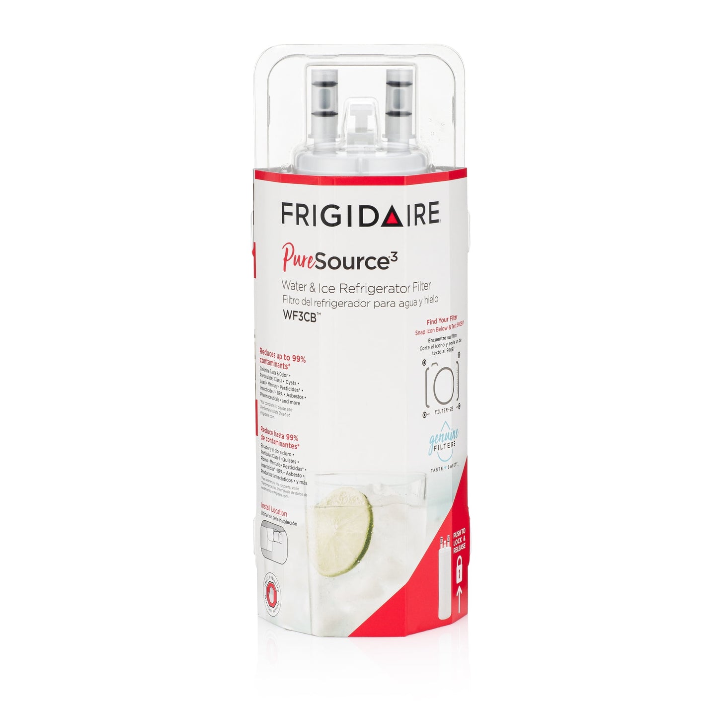 WF3CB Frigidaire Refrigerator Water Filter for Water and Ice, 200 Gallons