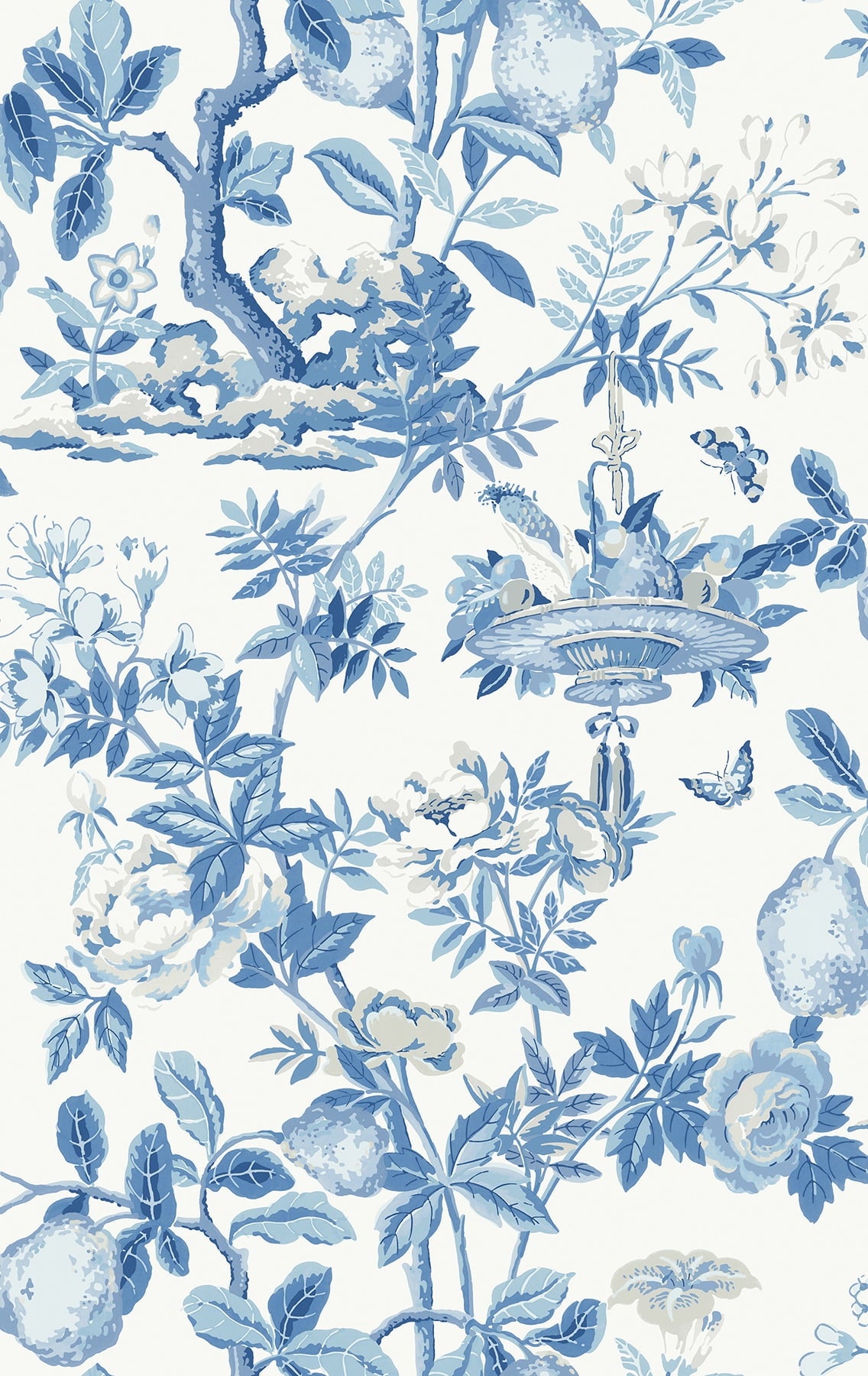 WallPops Delft Shantung Garden Scalamandre Self Adhesive Wallpaper