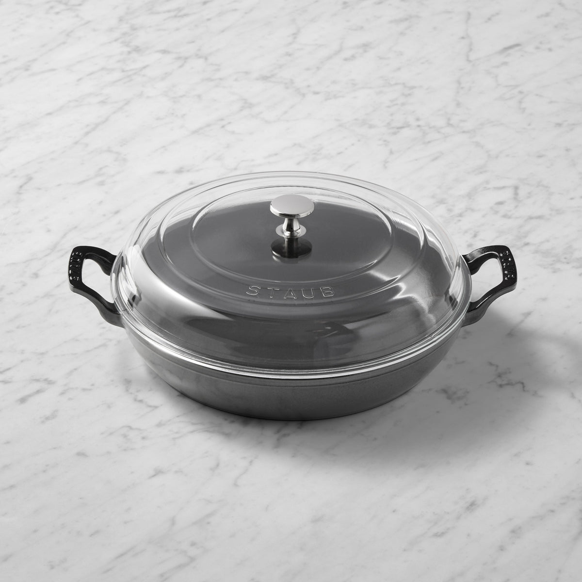 Staub Enameled Cast Iron Everything Braiser, 3.5-Qt.,Graphite,