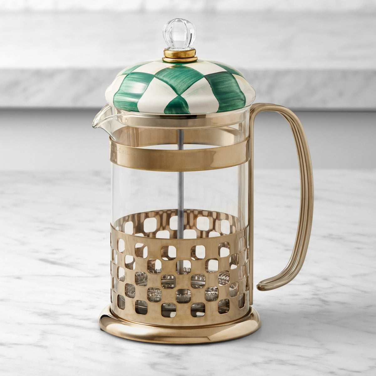 MacKenzie-Childs Emerald Check French Press,,WSNOADS