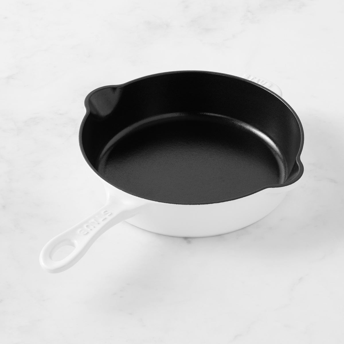 Staub Enameled Cast Iron Traditional Deep Skillet,White,8.5"