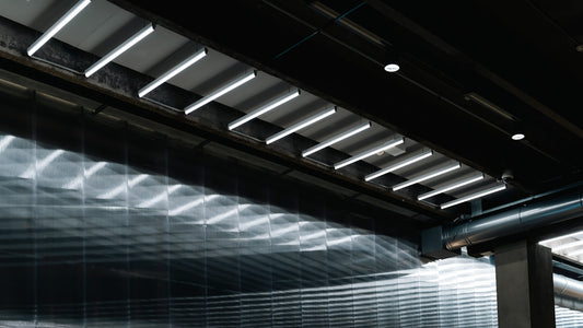 Modern industrial space with misting system.