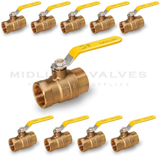 1/2 in. FIP x 1/2 in. FIP Premium Brass Full Port Ball Valve (10 Pack)