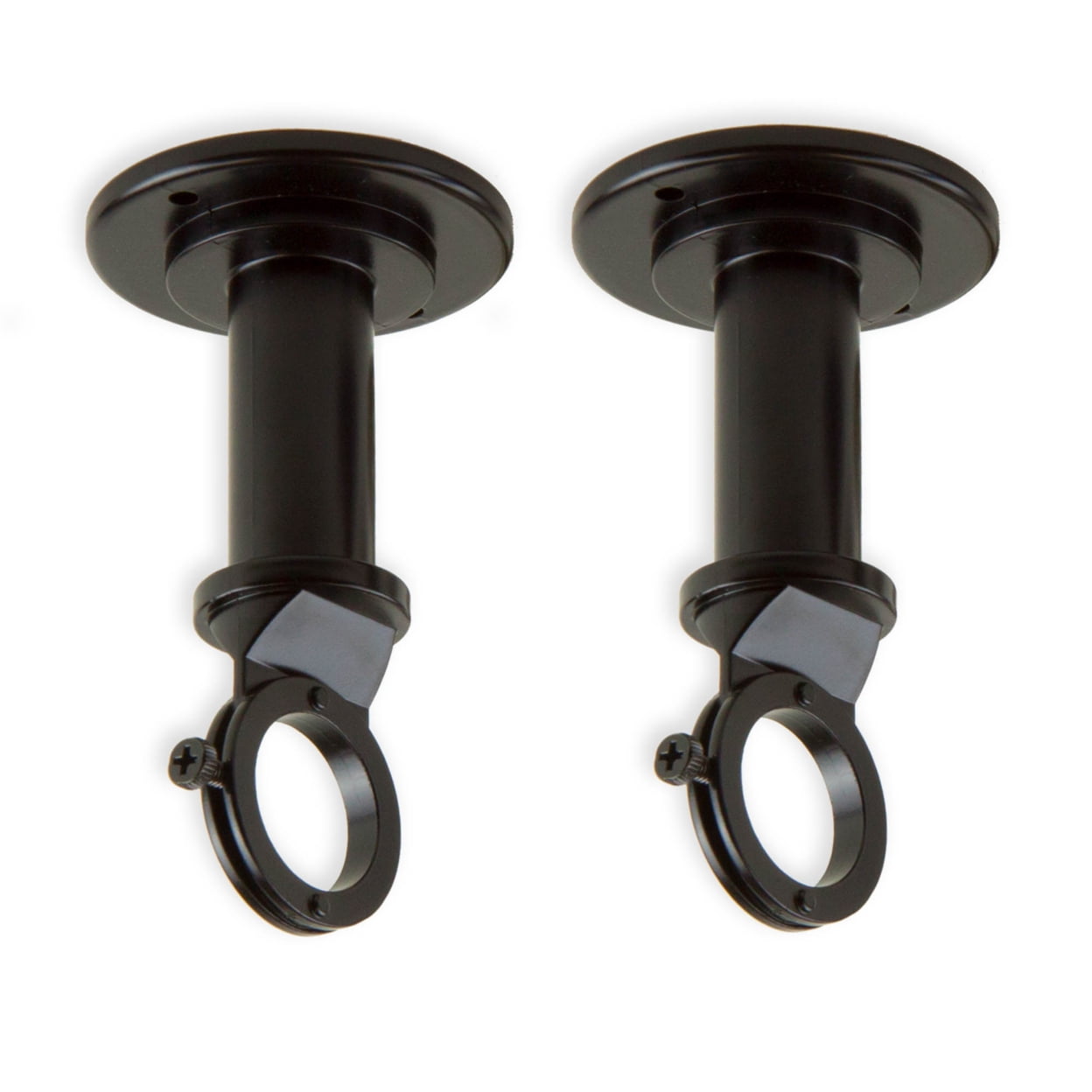 1" Industrial Pipe Wall, Ceiling Single Bracket (pair) - Black