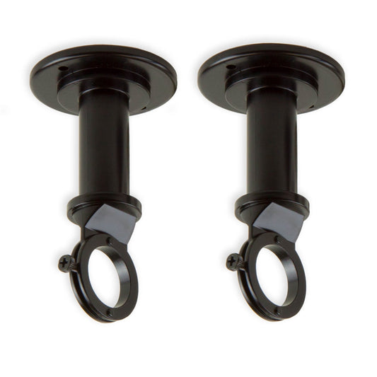1" Industrial Pipe Wall, Ceiling Single Bracket (pair) - Black