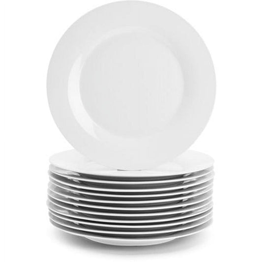 10 Strawberry Street 7.5" Catering Round Ceramic Salad/Dessert Plate, Set of 12