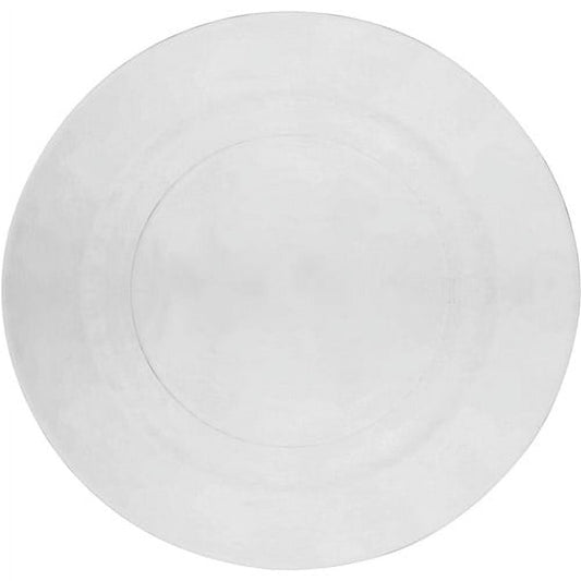 10 Strawberry Street Hammered Glass 10.7" Round Dinner Plate, Set of 6, Clear